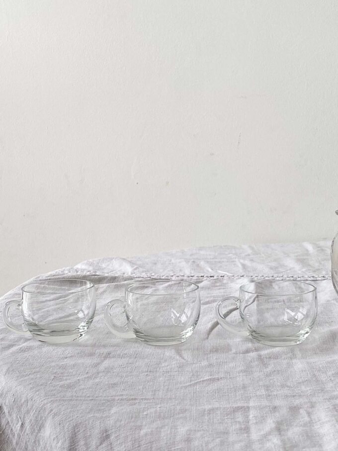 Set of 3 small Vintage 60s mid century traditional Glogg / Mulled wine mugs from Konsthantverk Sweden