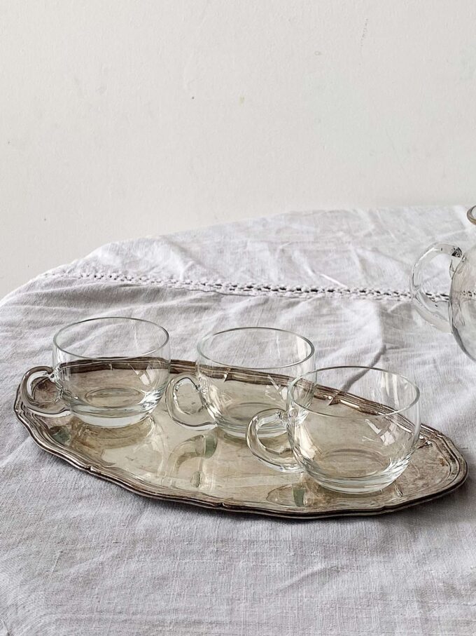 Set of 3 small Vintage 60s mid century traditional Glogg / Mulled wine mugs from Konsthantverk Sweden