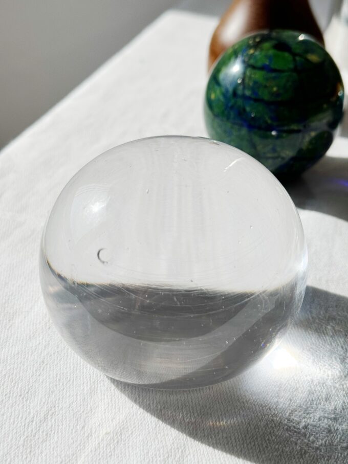 Medium size Vintage collectible art glass Drop Ball paperweight