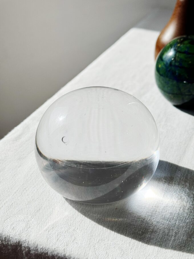Medium size Vintage collectible art glass Drop Ball paperweight
