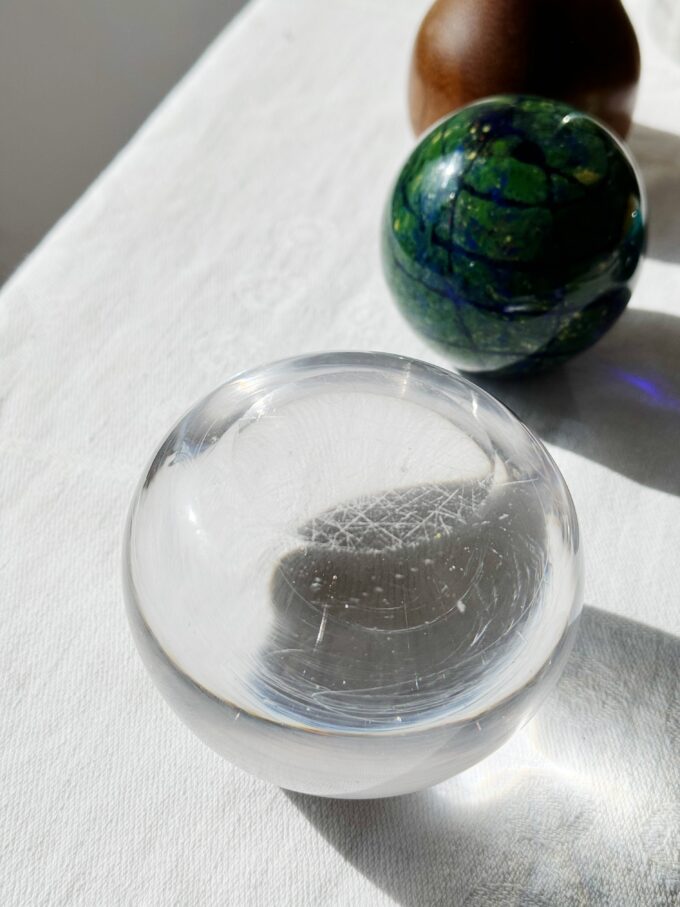 Medium size Vintage collectible art glass Drop Ball paperweight