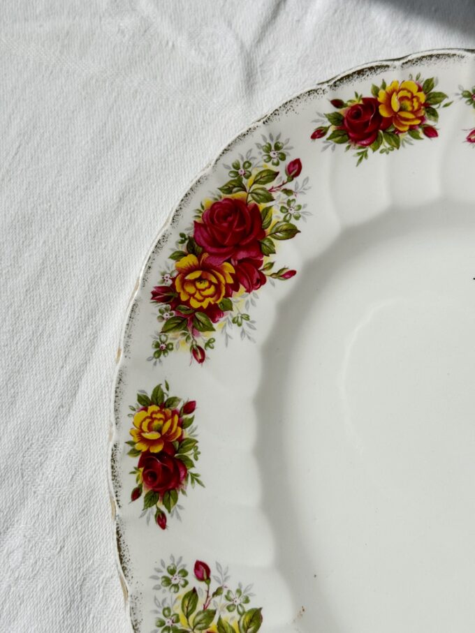 Vintage 1940s Floral ceramic dinner serving plate from Aynsley & Co England / 32 cm