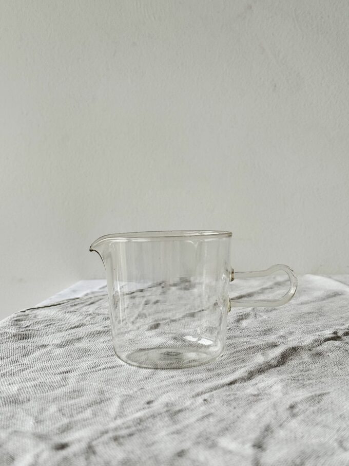 Vintage heat-resistant minimalist milk pitcher from JENA Schott-Mainz
