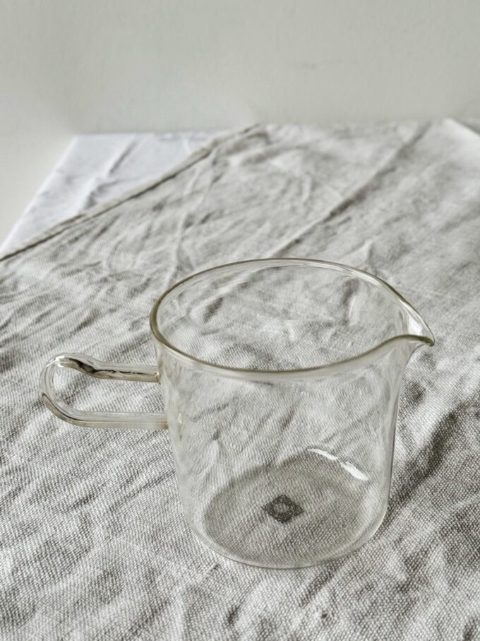 Vintage heat-resistant minimalist milk pitcher from JENA Schott-Mainz