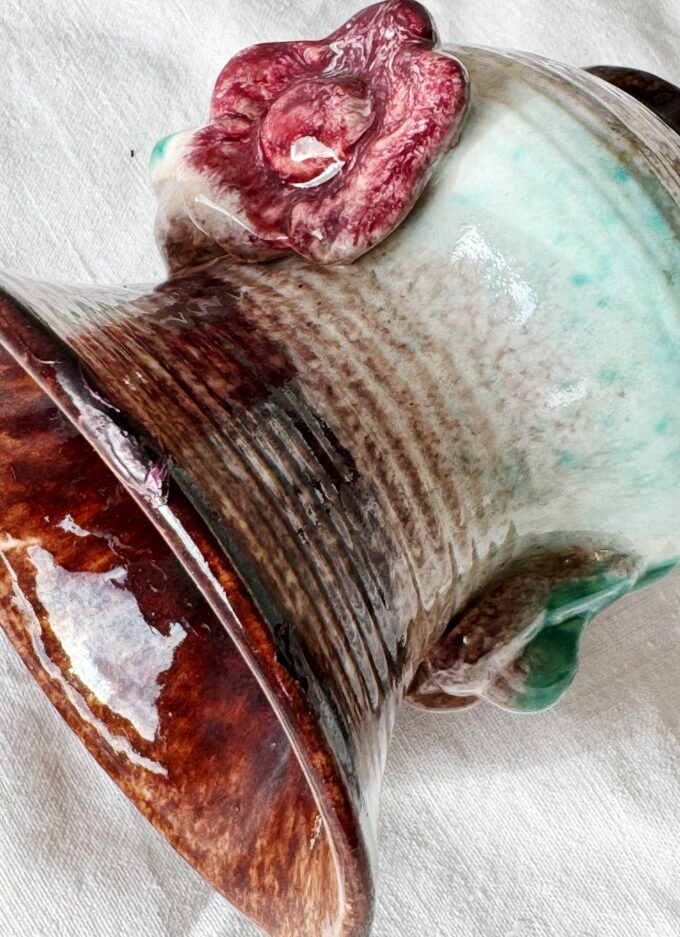 Small Vintage 1930s Art Deco German Drip Glaze ceramic vase