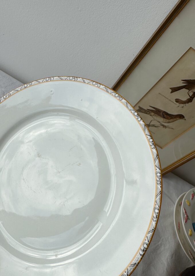 Set of 6 Antique Art Deco breakfast serving plates from Durocor Bavaria / 20 cm