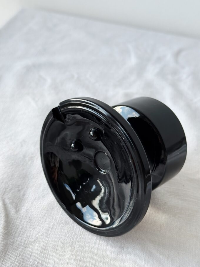 Vintage black glass minimalist Candle holder