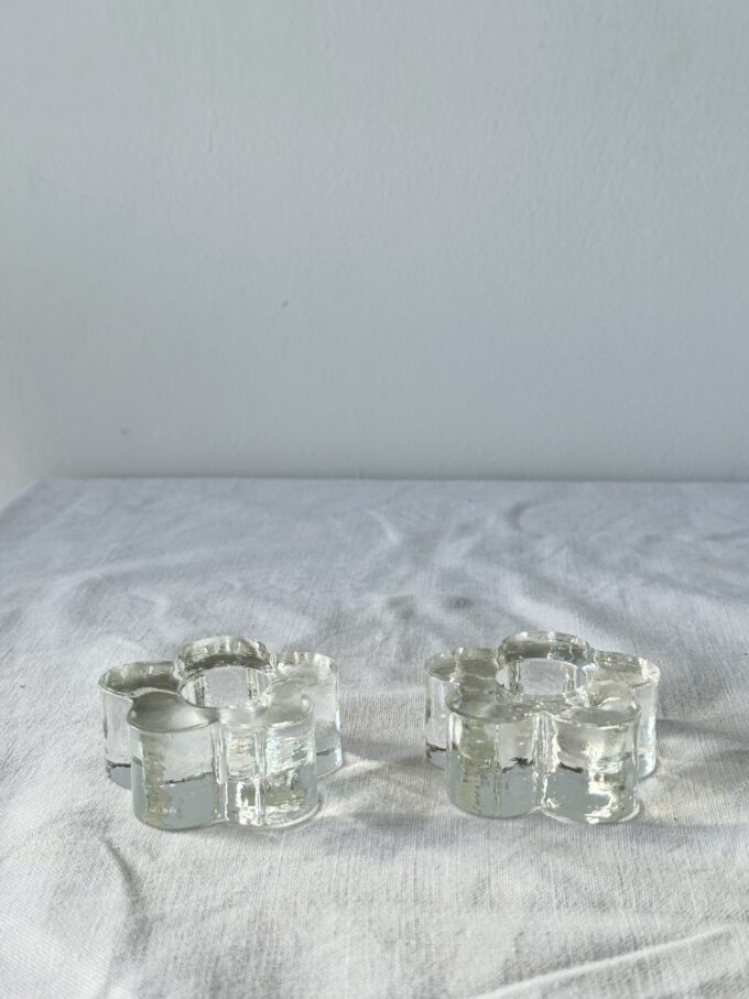 Vintage Flower shaped glass candle holder