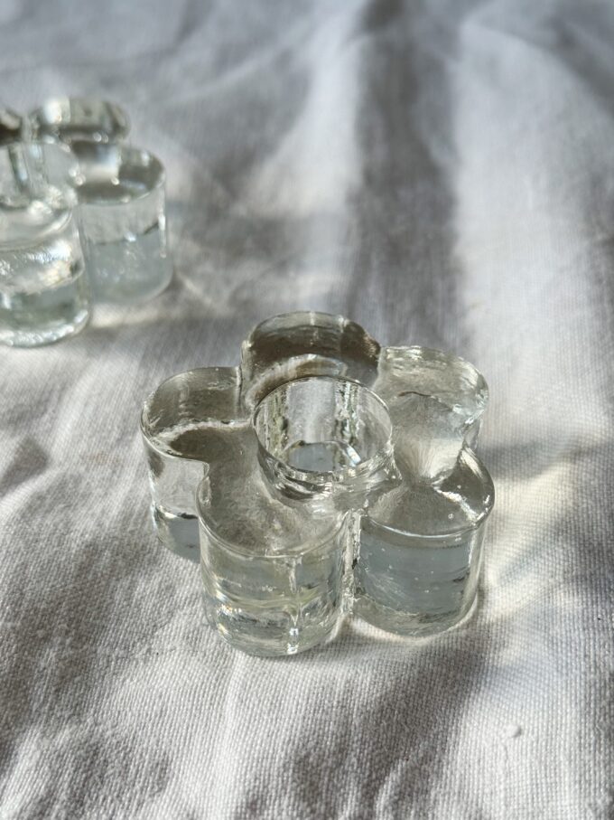 Vintage Flower shaped glass candle holder
