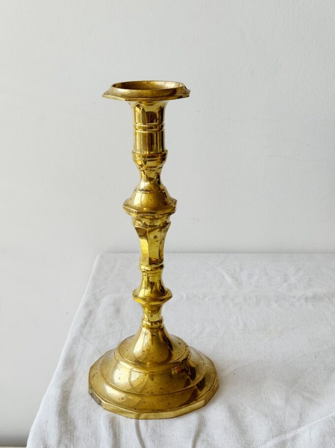Tall Vintage brass metal candle holder