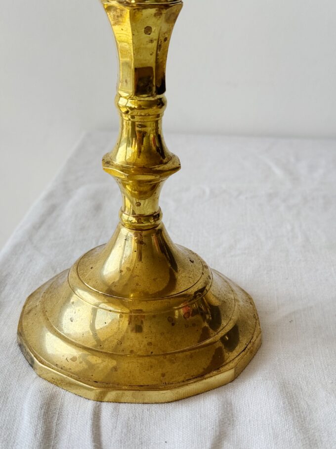 Tall Vintage brass metal candle holder