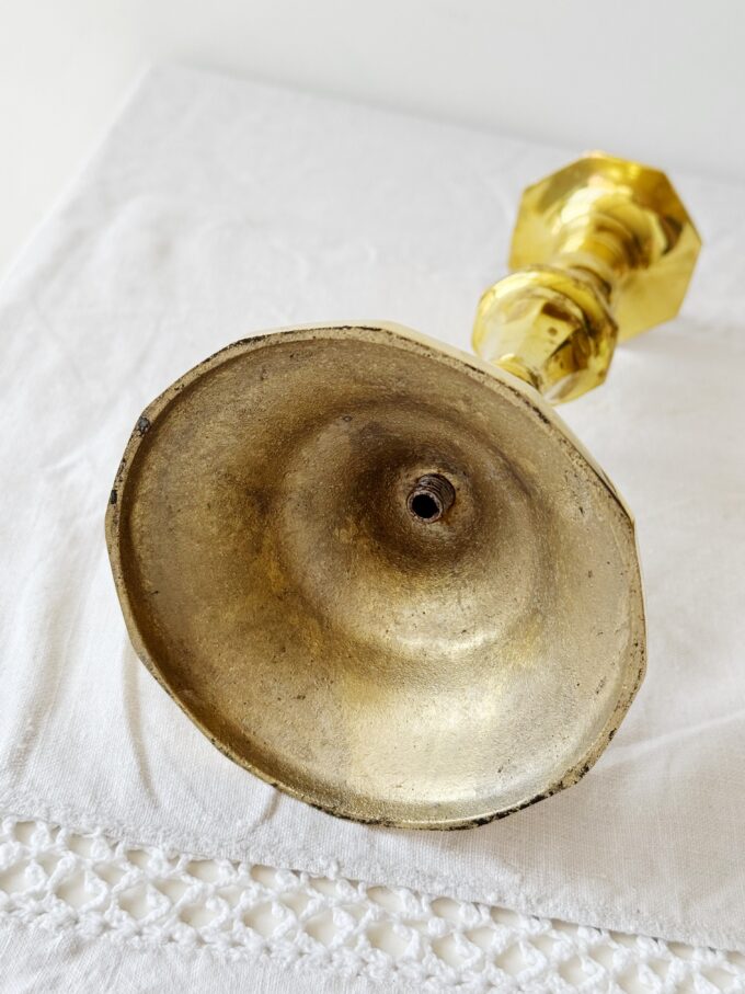 Tall Vintage brass metal candle holder