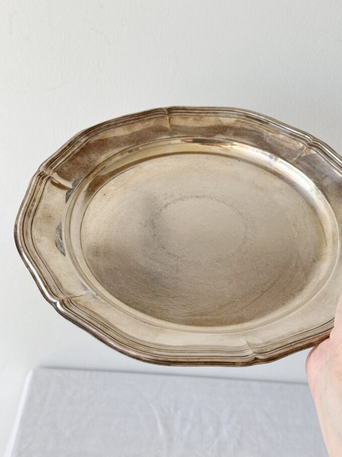 Medium size Vintage classy silverware serving plate tray / 24 cm