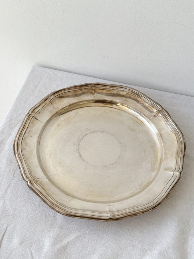 Medium size Vintage classy silverware serving plate tray / 24 cm