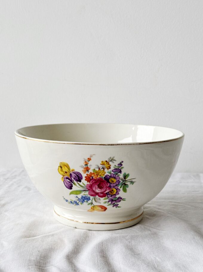 Antique Art Deco 1930s porcelain floral mixing / salad bowl from Ditmar-Urbach Czechoslovakia
