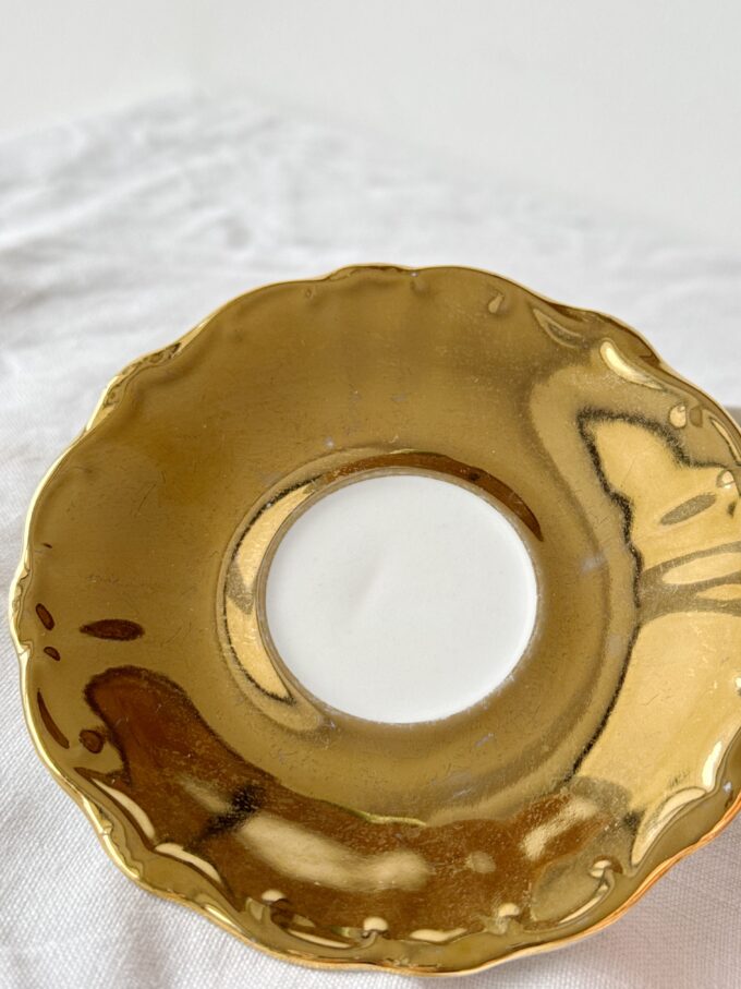 Vintage 1940s porcelain espresso coffee duo  / 1 cup + 1 plate